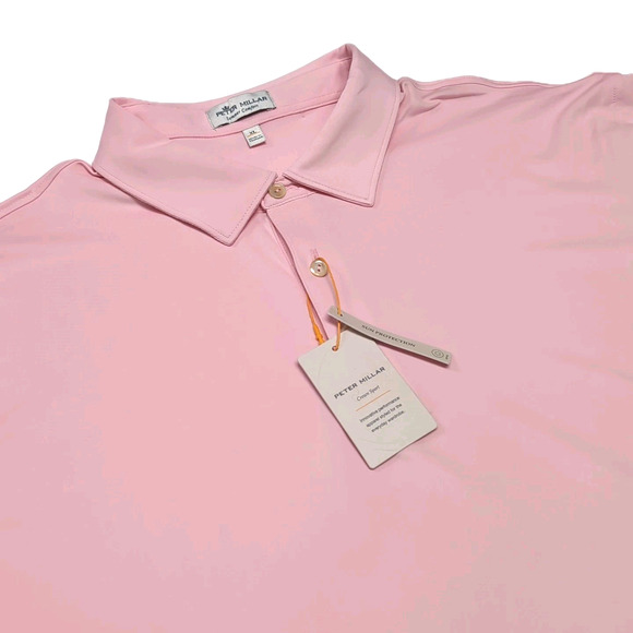 Peter Millar Summer Comfort Performance Polo Shirt Mens XL Pink UPF 50+ NEW NWT - Picture 1 of 12